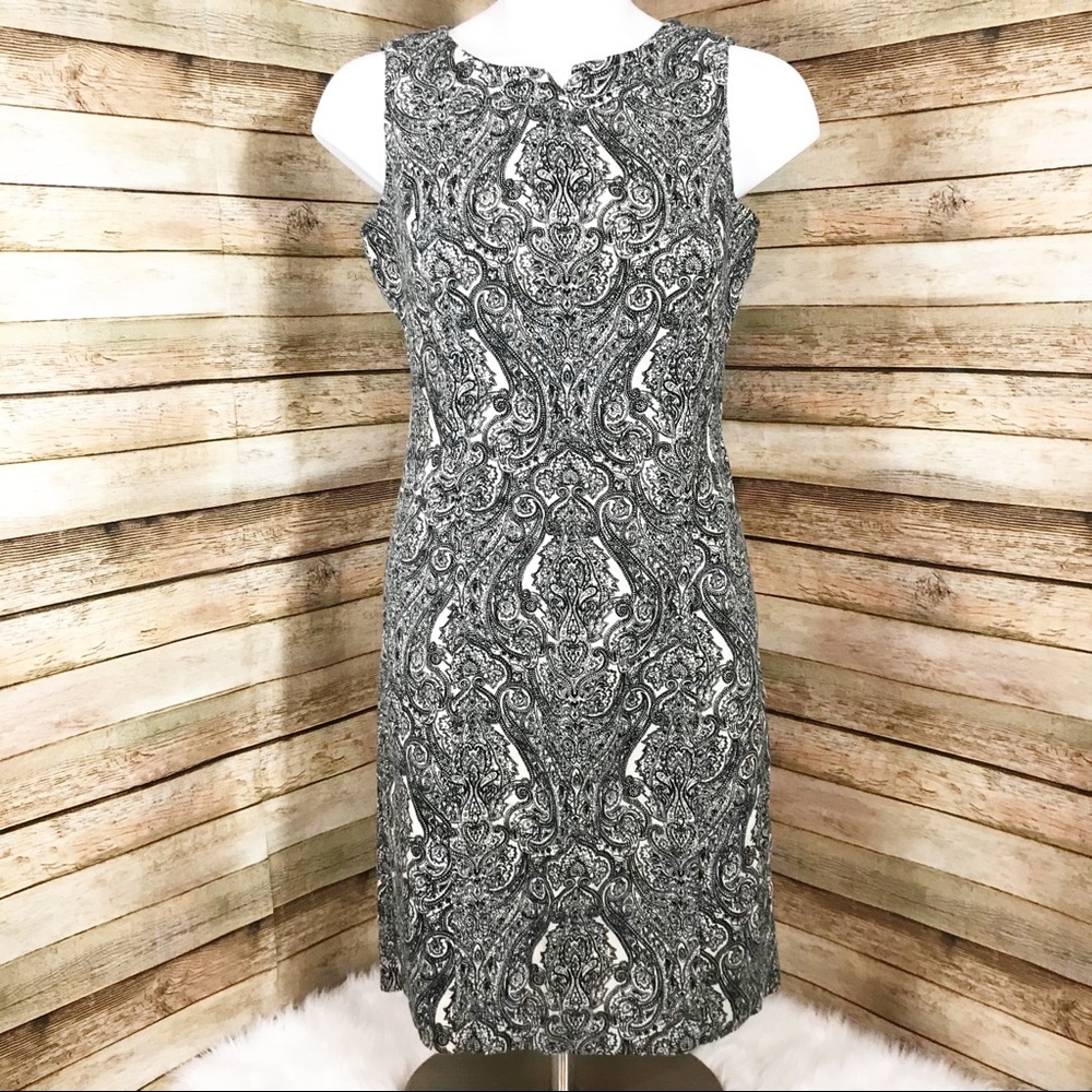 Talbots black and white sleeveless dress
